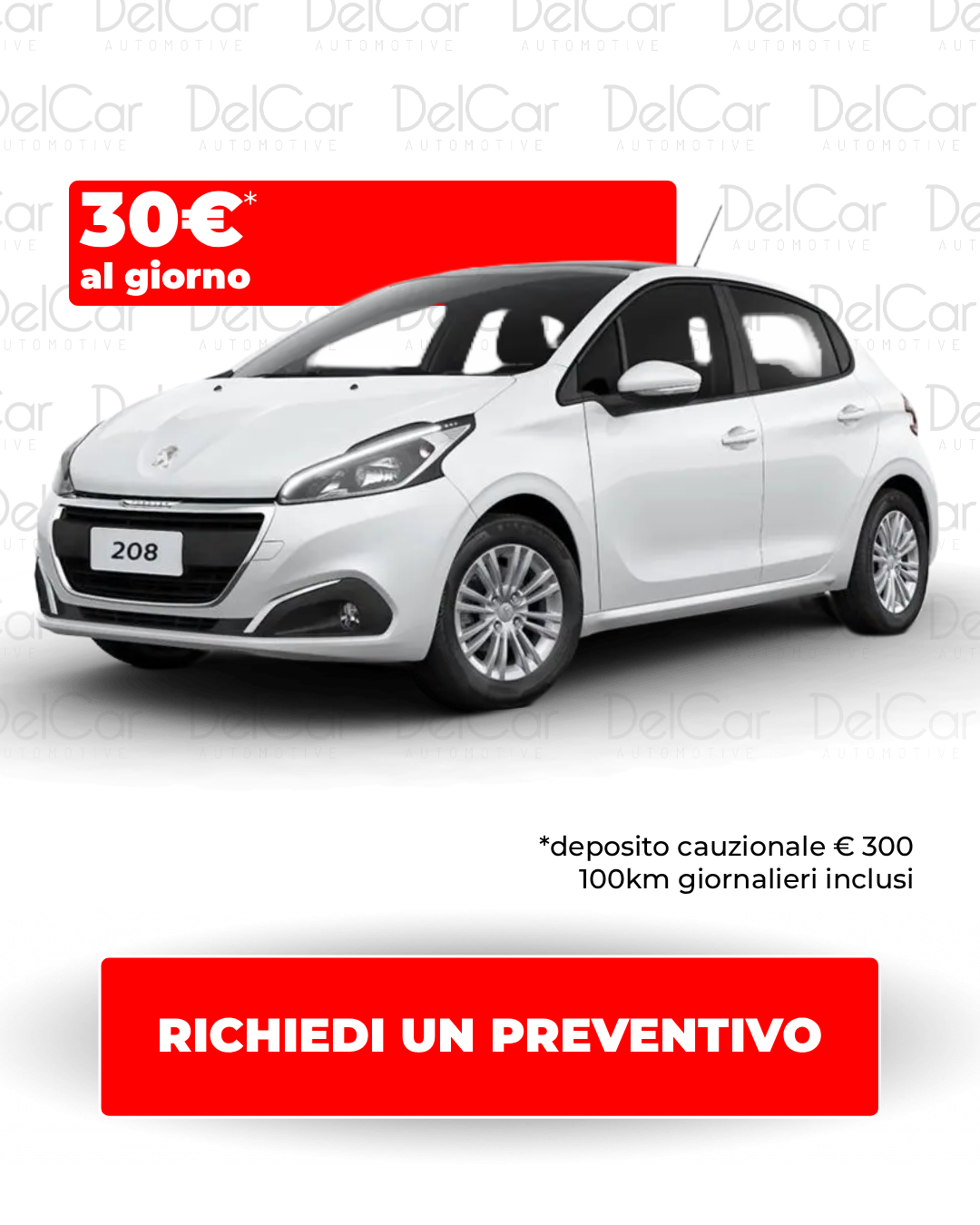 noleggio peugeot 208 salento 2026